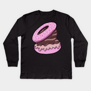 Yummy Donut Full Of Chocolate Kids Long Sleeve T-Shirt